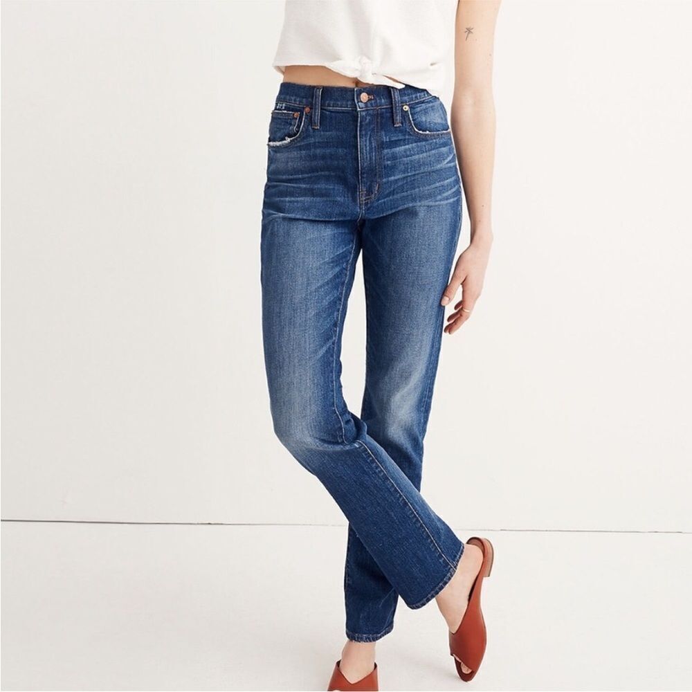MADEWELL | The High-Rise Slim Boyjean Straight Leg Medium Blue Women’s Size 26